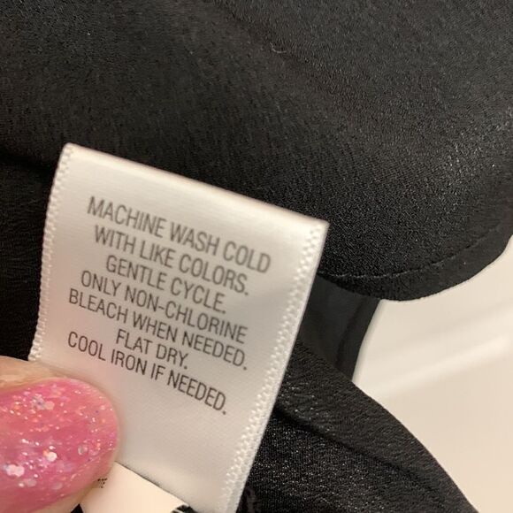 Croft & Barrow PXL three-quarter sleeve black and blue top high/low bottom - Picture 7 of 9